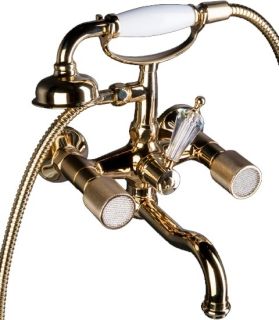 Смеситель для ванны Boheme Royal Crystal золото 293-Royal/CRST